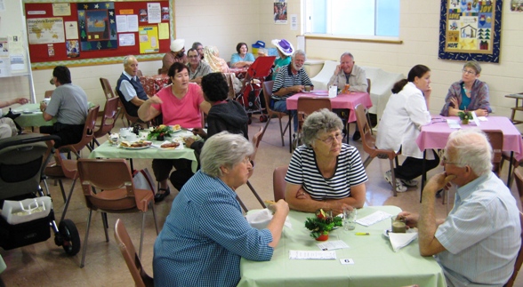 Guest enjoy a meal and a chat at the Christmas Cafe